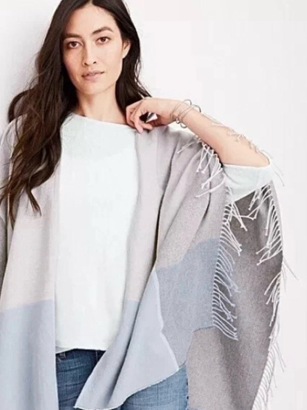 Eileen Fisher Quadrant Serape Wrap/Shawl